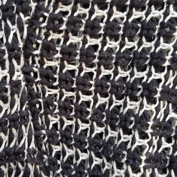 BCBG Maxazria Black White Open Front Cardigan size S/M - Picture 3 of 8